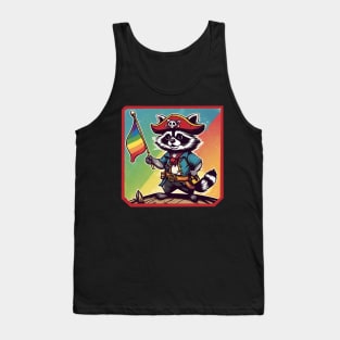 Raccoon pirate rainbow flag Tank Top